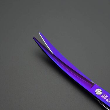 Набір професійних собачих ножиць для грумінгу 7 дюймів (5 шт.) - прямі, витончені, зігнуті, для волосся, гребінець, для правшів, фіолетовий