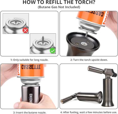 Професійний газовий пальник Sondiko SW-801 Pro для паяння та зварювання, з регулюванням полум'я та вітростійкістю (без бутану)