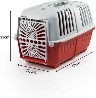 Транспортна переноска для собак Lionto, 55x36x36 см, з ручкою, для собак та котів до 15 кг, синій колір