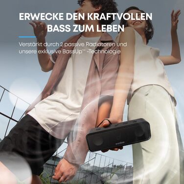 Soundcore 3 Bluetooth колонка: Стереозвук, Titan-драйвер, PartyCast, BassUp, 24 год, IPX7, EQ, чорний