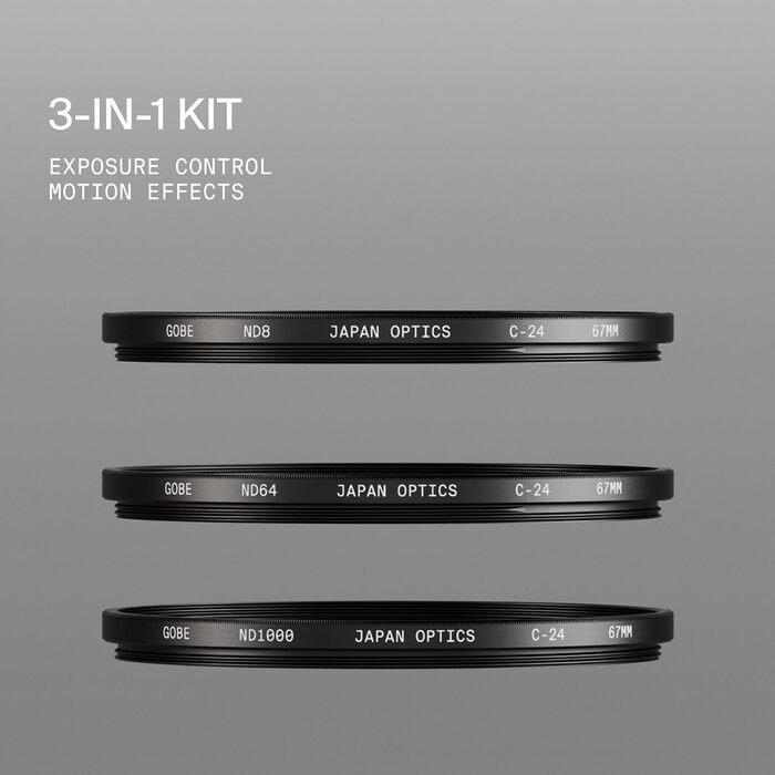 Фільтр ND Gobe 49mm (ND8, ND64, ND1000) - Комплект