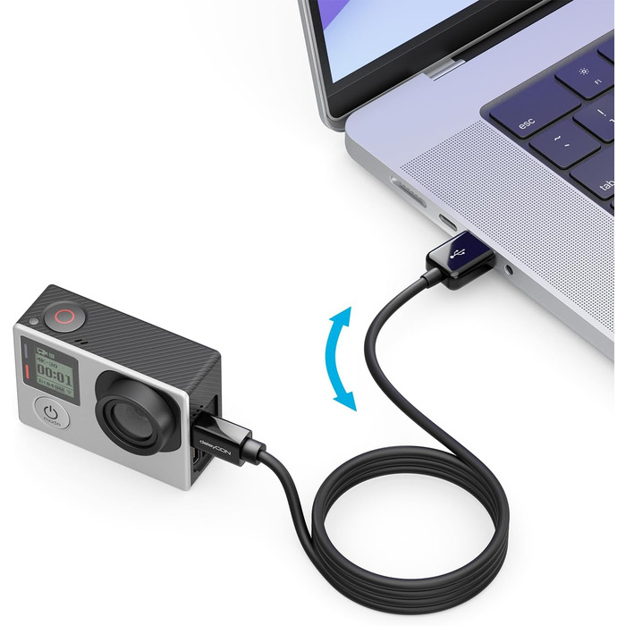 Кабель Micro USB deleyCON 0.15м для Android, смартфонів, планшетів (Чорний, 5м) - Швидка зарядка та передача даних