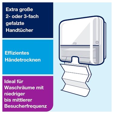 Tork Xpress Mini Spender for Multifold Towels White H2, Single Towel Dispensing, Elevation Design, 552100
