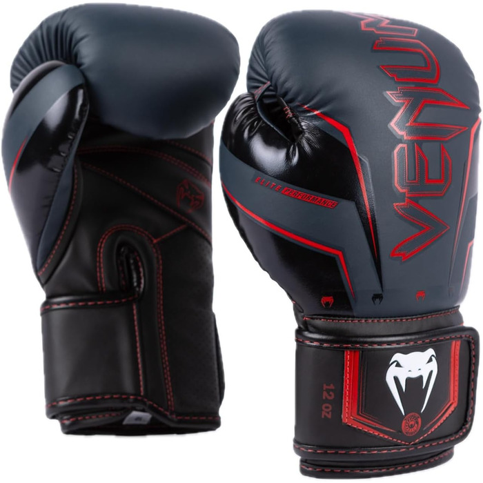 Боксерські рукавички Venum Elite Evo (Морський, Чорний, Червоний, 14 Oz)
