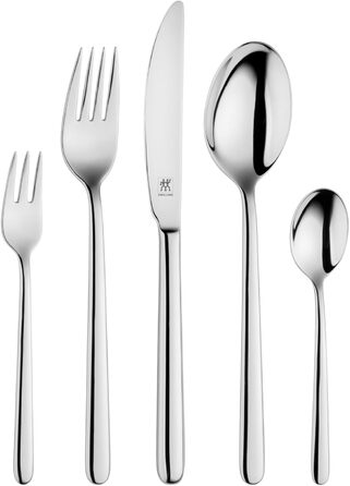 ZWILLING Newcastle Cutlery Set, 30-Piece, For 6 People, 18/10 Stainless Steel/High-Quality Blade Steel, Polished, Silver, Plastic Free plastic free 30 pcs.