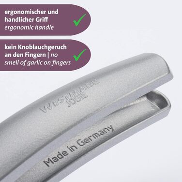 Прес для часнику Westmark з великою камерою та елементом для чищення, 16.2 см, алюміній/пластик, срібно-червоний, 30082260 Josie