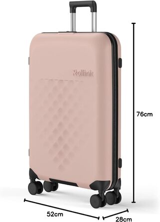 Чемодан Rollink Vega 360, чорний, 104L, 4 колеса, інноваційний замок, міцний, екологічний, для перевірки багажу