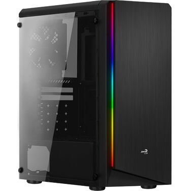 Корпус для ПК AeroCool RIFT ATX, RGB підсвітка (13 режимів), 120мм вентилятор, чорний