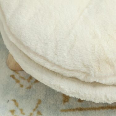 PawHut Софа для собак з подушкою, дерев'яні ніжки, миється, підняте ліжко для домашніх тварин, софа для котів та маленьких собак, 40,5 x 40,5 x 33 см (кремово-білий)