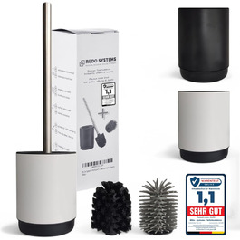 Набір для чищення унітазу з ручкою з нержавіючої сталі - 2 насадки, для ванної кімнати, гігієнічний, антибактеріальний