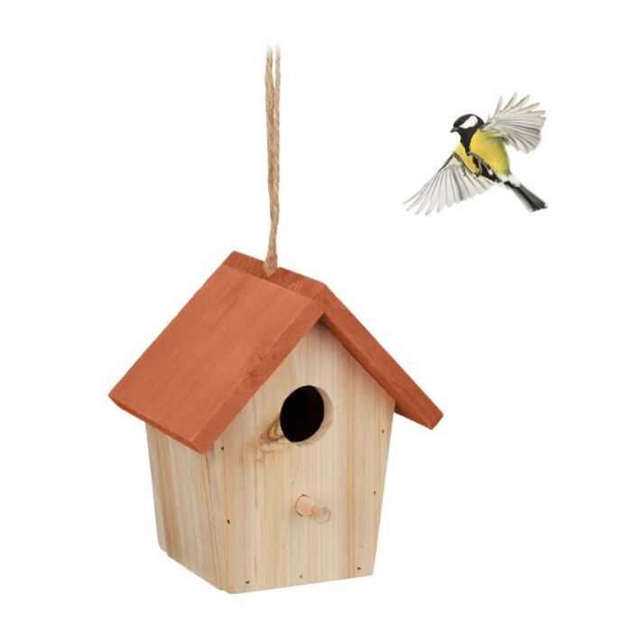 Relaxdays Decorative Birdhouse with Orange Roof