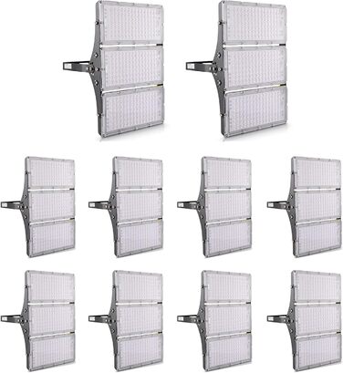 LED Floodlights 300W 30000LM Spotlight, 3000K Warm White Floodlight - IP65 Waterproof Floodlight Outdoor Wall Lights for Garden, Terraces, Garage, Sports Field, Factory, Workshop (10 Pack, 300W Warm White)
