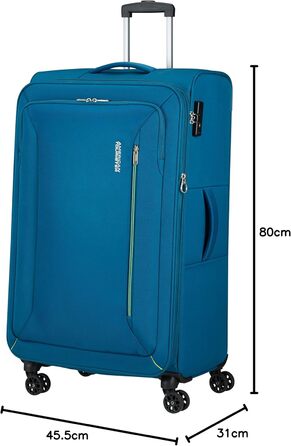 Валіза American Tourister Hyperspeed Spinner L розширювана, 80 см, 109/116 л, бірюзова (Deep Teal), поліпропілен