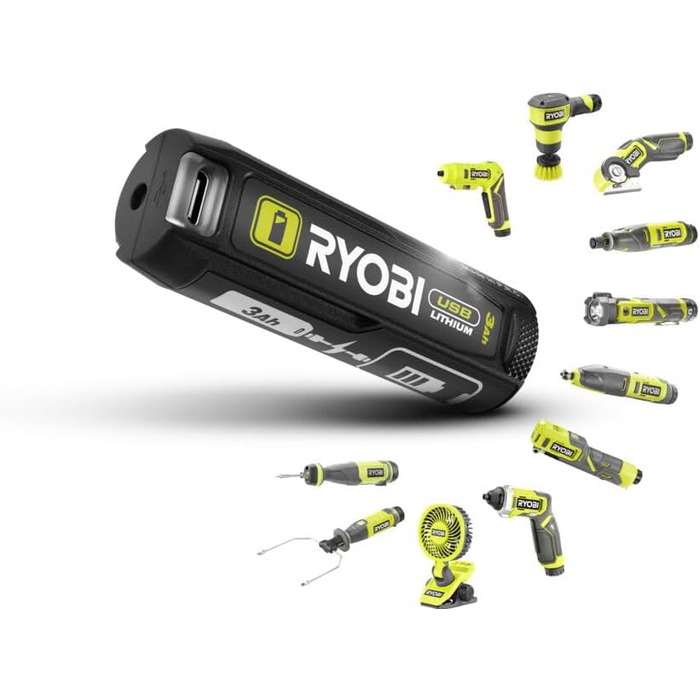 RYOBI 4V USB-Li-Ion акумуляторний шурупокрут ERGO RSD4-120TA2 (з акумулятором 4V 2.0Ah, USB-C кабелем та насадками)