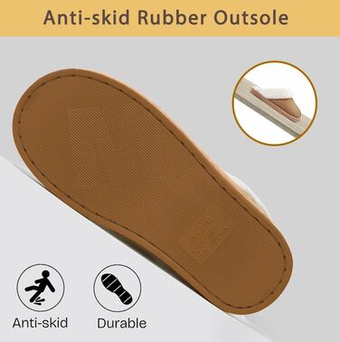 Тапочки халатні Donpapa для дому та вулиці, зимові, теплі, з м'якою устілкою з піною пам'яті, з штучним хутром, антиковзаючі, 38.5/40 EU, Коричневий