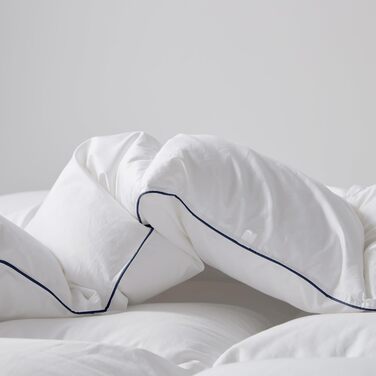 DOWNFOCUS All-Season Down Comforter 220x240 cm Winter, 100% Cotton Bedspread with Down and Feather Filling, Oeko-Tex, RDS Certified for Animal Welfare Down Comforter, Ivory White (220x240 cm, White)