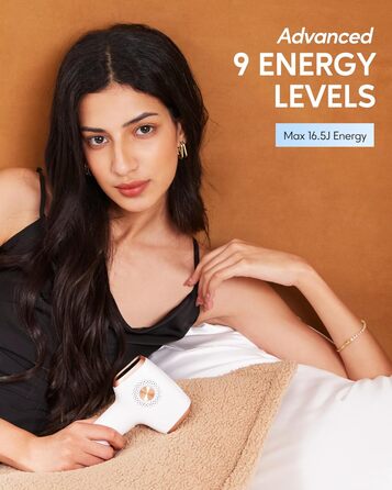 Прилад для епіляції IPL з охолодженням, 999 999 імпульсів, безболісна епіляція, 9 рівнів інтенсивності, для обличчя, бікіні, тіла, білий