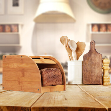 Relaxdays Bamboo Bread Box