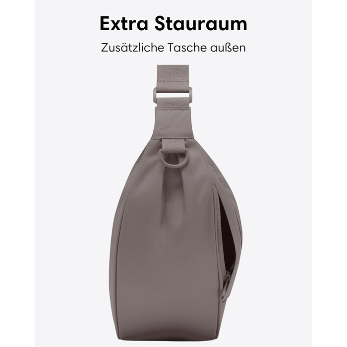 Сумка через плече LARKSON Solveig Medium бежева (Taupe) 8л – Водовідштовхувальна напівмісячна сумка Moon Bag для жінок та чоловіків