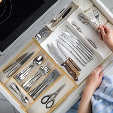 Relaxdays Extendable Cutlery Box