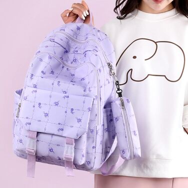 Великий рюкзак для учнів середньої школи, шкільний рюкзак для дівчат, рюкзак для зняття навантаження, синій шкільний рюкзак для хлопців (фіолетовий)