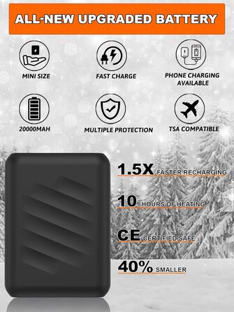 Обогреваемая жилетка Gokozy для мужчин с Powerbank 20000 mAh, 15 зон обігріву, для катання на велосипеді, риболовлі, лижного спорту, чорного кольору