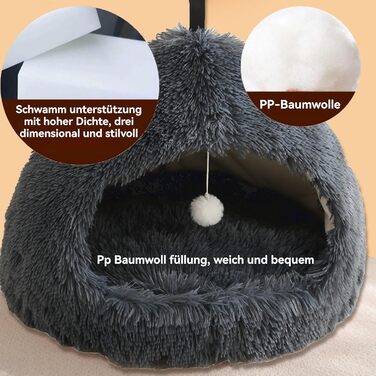 Ліжко для кота на батарею, тепле ліжко-гамак для кота, м'яке ліжко з плюшу, сіре, 45x30 см