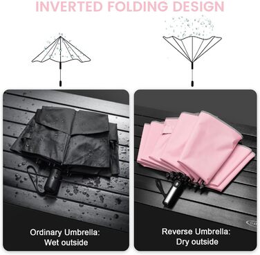 G4Free Парасолька велика, 137 см, для гольфу, подвійний купол, 10 спиць, складана, вітростійка, автоматична, рожева