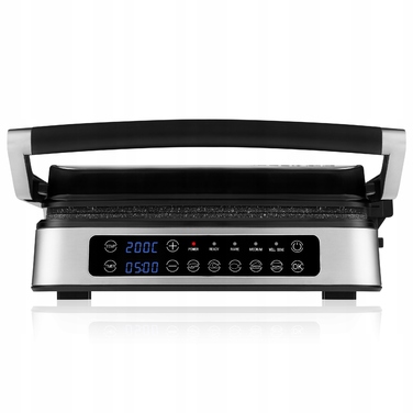 Електричний гриль Zeegma Chef 2100W, сріблястий, таймер, 5 програм, антипригарне покриття