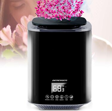 Ультразвуковий зволожувач повітря Berdsen з іонізацією, ароматерапією та гігростатом - 2.6 л, 3 швидкості, для дитячої кімнати, чорно-сірий