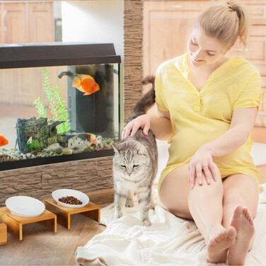 Relaxdays Cat Bowl Set & Cat Grass Bowl