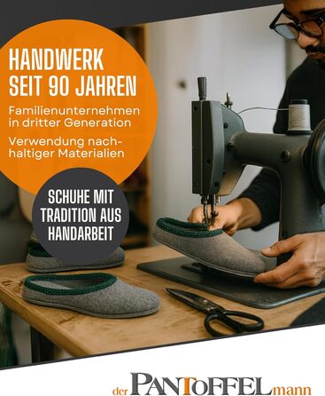 Фетрові домашні тапочки Pantoffelmann: сірий/темно-синій, розміри 36-48. Зручні та дихаючі тапочки для жінок та чоловіків. Стильні та теплі домашні капці.