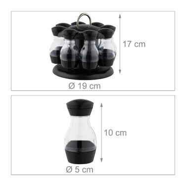 Relaxdays Spice Carousel with 8 Plastic Jars