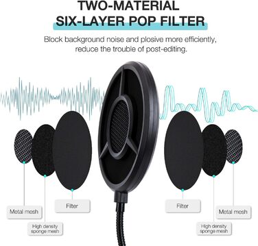 FIFINE K688 Тримач для мікрофона на підставці – кріплення для мікрофона з гнучким регулюванням, сумісний з FIFINE XLR/USB мікрофонами, з кабелеутримувачами, для запису звуку