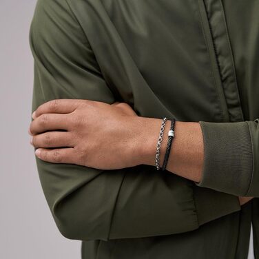 Браслет Fossil Casual (Чорний): шкіряний або з нержавіючої сталі, магнітний/застібка-пряжка