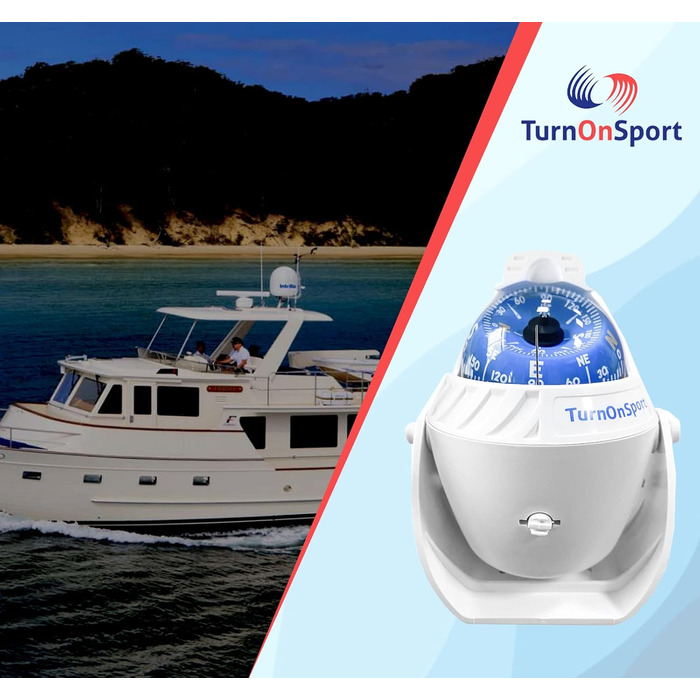 Flush-mount Boat Compass Bracket – Suction Cup Boat Compass Dashboard – Navigation Marine Compass Boats Surface Mount – Illuminated Dashboard Compass Ship – Electronic