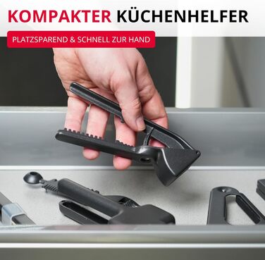 Прес для часнику Westmark Extracta Black Edition – прес для цибулі та імбиру – універсальний прес з міцного алюмінію, антрацит