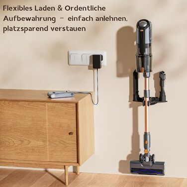 Бездротовий акумуляторний пилосос 45000Pa з антизаплутувальною щіткою, LED-дисплеєм та фільтрацією 99,9%, для прибирання шерсті тварин, килимів, твердих поверхонь та авто (сірий)