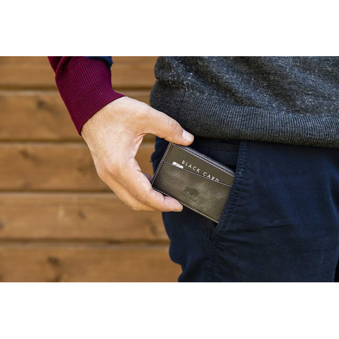 Кластинка Solo Pelle з RFID захистом до 11 карт: гаманець-портмоне з натуральної шкіри, сірий камінь