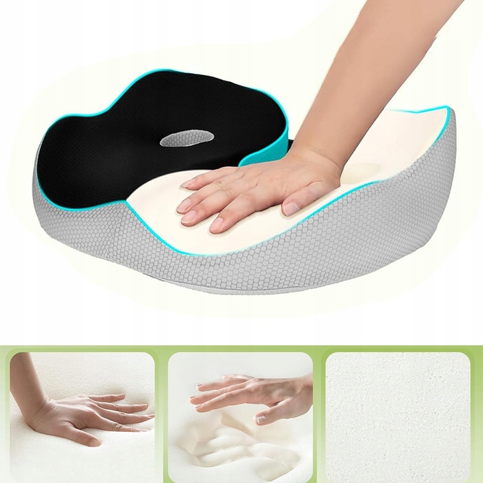 Подушка для сидіння з ефектом пам'яті (Memory Foam) та протиковзаючим покриттям