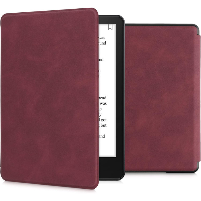 Чохол kwmobile для Amazon Kindle Paperwhite 11-го покоління (2021) - з екошкіри, захисний, темно-червоний