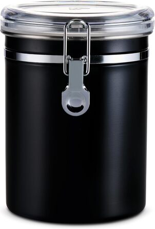 Тчібо Аромадоз, кавова банка, 500г, герметична, нержавіюча сталь, чорна