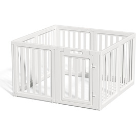 Прозорий вольєр для собак з дверцятами, легкий у чищенні та встановленні, переносний загон для цуценят для дому та саду (Білий, 77 см у висоту, 30,5 см)