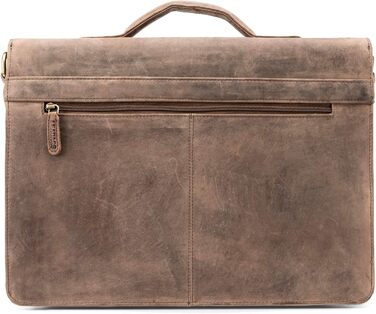 Сумка для ноутбука LEABAGS шкіряна чоловіча Vintage Graubraun до 15 дюймів з ременем через плече