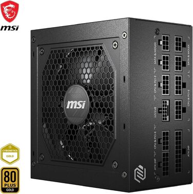 Блок живлення MSI MAG A850GL PCIE5 850W 80 Plus Gold, повністю модульний, ATX 3.0, підтримка PCIe 5.0, 120мм FDB вентилятор