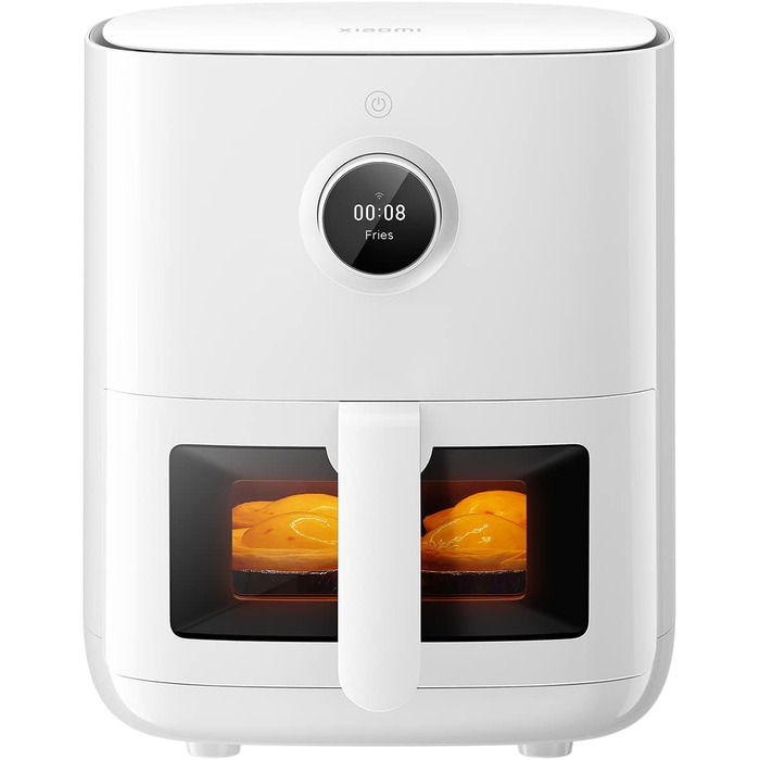 Фритюрниця Xiaomi Smart Air Fryer Pro 4L з OLED-дисплеєм, оглядовим вікном, підтримкою iOS/Android, 1600 Вт, 4 літри, таймер, температура 40-200°C, сумісна з Google Assistant, можна мити в посудомийці