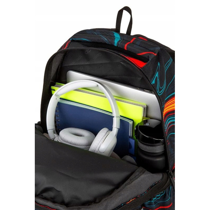 Багатовідсіковий шкільний рюкзак CoolPack, чорний/багатоколірний, 23 л