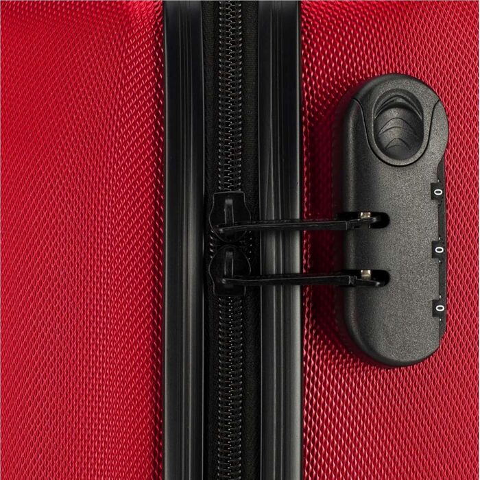 ЧемоданWITTCHEN Globe Line: ручна поклажа, трівалi, ABS, 4 колеса, кодовий замок, телескопічна ручка, червоний, розмір S | Підходить для Lufthansa, Eurowings, Ryanair, Condor, Discover Airlines