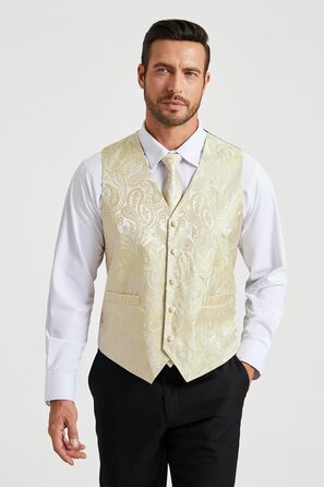 Костюм для чоловіків Enision: жилет, краватка, нагрудна хустинка. Набір для весілля, вечірки, ділових зустрічей. Розміри XS-6X, колір: морський/шампань