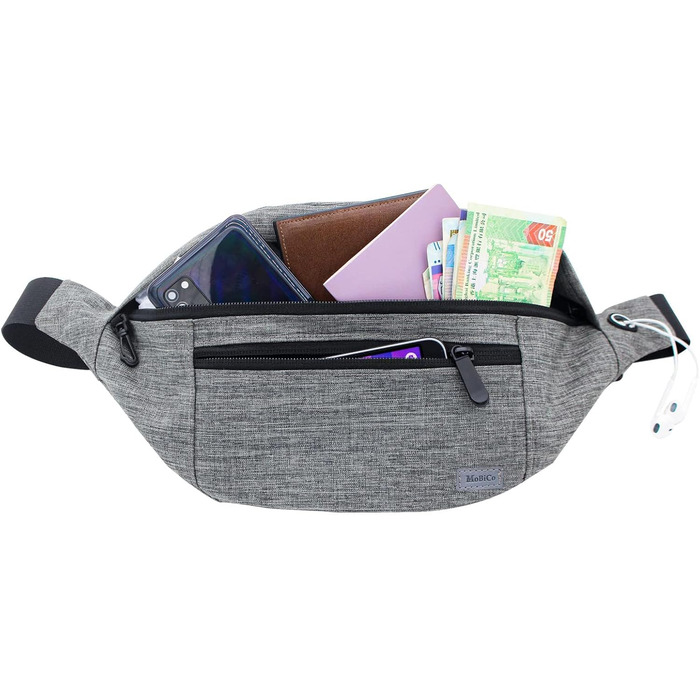 Чоловіча/Жіноча поясна сумка-рюкзак для спорту та відпочинку (водонепроникна, сіра)